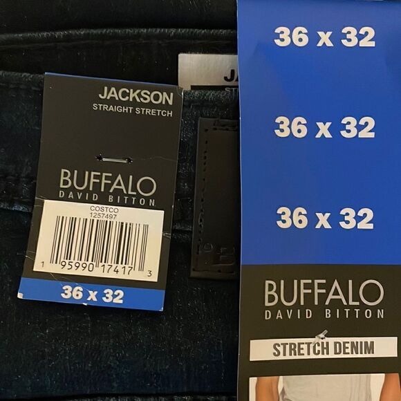 Buffalo David Bitton jeans 34/32 straight stretchy ykk zipper dark blue … - Picture 3 of 12